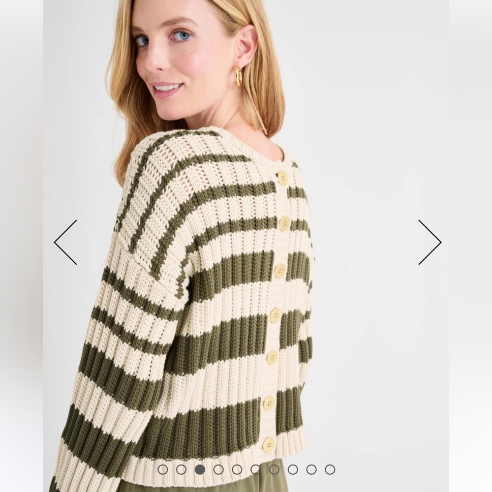 Splendid X Rachelove Striped Crew Neck Reversible Cardigan Sweater sz XS - Picture 6 of 13